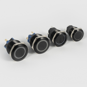 Interruptor de Botón Pulsador de 22mm, Acero Inoxidable, IP65, con Anillo de Alimentación, Impermeable - Product Image 1