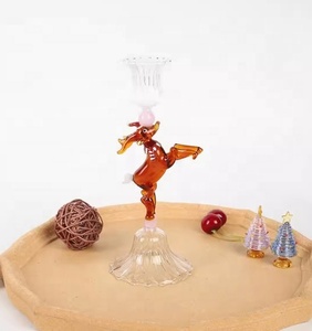 Custom Elegant Deer Shape Glass Candlestick <strong>Holders</strong> Glass <strong>Candle</strong> <strong>Holders</strong> for Home Party Centerpiece - Product Image 2