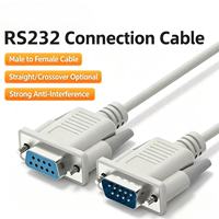Cable Serial RS232 DB9 Macho a Hembra de 9 Pines, Cable de Conexión Cruzada Recta para Comunicación Serial