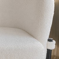 Fauteuil de salon contemporain neuf au design élégant, en tissu, avec pieds en métal et dossier solide