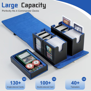 Boîte de rangement pour cartes MTG compatible avec le présentoir Commander, boîte de rangement pour cartes 5 en 1 avec serrure et <span class=keywords><strong>poignée</strong></span> en métal - Product Image 4