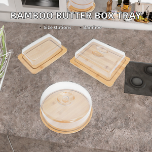 Bamboo Food <b>Storage</b> Container Set with Acrylic Lid Rectangle Shape Airtight Freshness Preservation Fridge Use Minimalist Design - Product Image 2