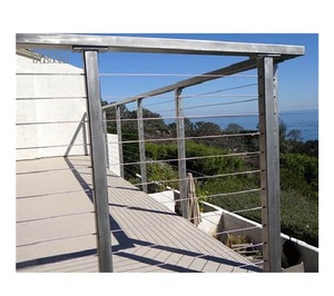 Hot Sell Wholesale Modern Handrail Cable <strong>Railing</strong> Design Stainless Steel Stair <strong>Railing</strong> Post System Stairs Cable <strong>Railing</strong> - Product Image 6