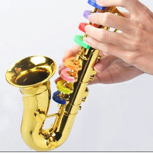 सिमुलेशन आठ-टोन सैक्सोफोन बच्चों खेलने तुरही electroplated संगीत खिलौने प्रारंभिक शिक्षा खिलौने - Product Image 4