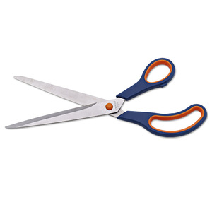 Tailor's <b>Scissors</b> 11 Inch Stainless Steel Fabric Cutting Home Use Blue Orange Handle - Product Image 2