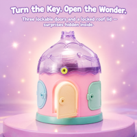 Maison de puzzle surprise pour enfants de 3 ans et plus avec 5 clés pour déverrouiller des compartiments secrets mignons, en plastique, échelle 1/12, boîte cadeau pour fête
