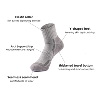Chaussettes de sport tricotées pour hommes, anti-choc, respirantes, avec soutien de la voûte plantaire en maille et détail de bordure, idéales pour la course à pied