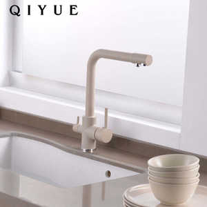 Robinet de cuisine en laiton et acier inoxydable de haute qualité, à installation monotrou, pour eau chaude et froide - Product Image 2