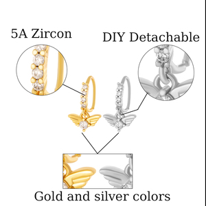Cincin Hidung Model Lingkaran Berlian Berlapis Emas Desainer Hengsen untuk Wanita, Perhiasan Tindik Hidung - Product Image 3