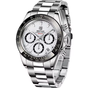 Reloj cronógrafo de cuarzo deportivo de lujo para hombre, logotipo personalizado, 5Bar, relojes deportivos de cuero de acero inoxidable impermeables multifuncionales - Product Image 1