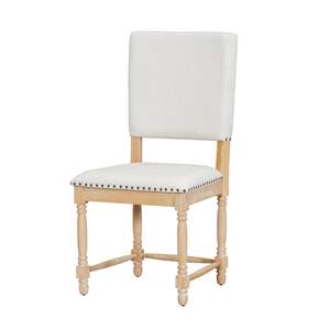 DB TOPMAX Chaises de salle à manger rembourrées 2 pièces traditionnelles vintage avec dossier naturel rembourré - Product Image 5