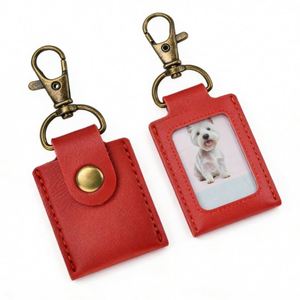 Mini Picture Frame Keyring Bag Charm PU Leather Photo Keychain <b>Memorial</b> <b>Gifts</b> for Birthday Anniversary Christmas - Product Image 1