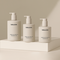 Bouteille de shampooing vide en PET doux au toucher de couleur gris mat 250ml 300ml 500ml bouteille de lavage des mains en plastique à épaule plate