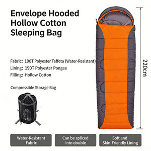 Sac de couchage enveloppant pour adultes unisexe en tissu polyester avec rembourrage en coton creux, longueur extra longue, coupe-vent, chaud, pour la saison de camping - Product Image 5