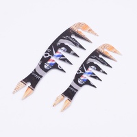 Peigne à cheveux double face en plastique à dents larges, style vintage imprimé pour hommes, idéal pour les coiffures slick-back et aviateur