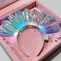 Serre-tête LED Lumineux Couronne Colorée Clignotante Bandeau Lumineux Tiara pour Mariage Anniversaire Fête Déguisement Décoration