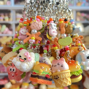 As low as $0.29 Food cartoon pvc keychain diy phone <b>chain</b> Pendant girl schoolbag pendant ornaments wholesale - Product Image 1
