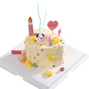 Cartoon Cheesecake Cake Toppers Cute Pig Dog Figurines Birthday Party Decor Reusable Animal Cake Decorations - Product Image 5