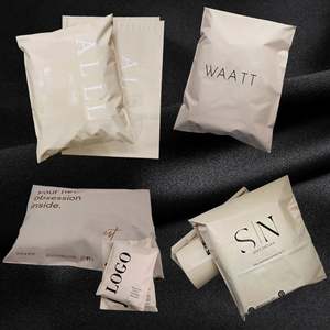 Nude S/M/L Custom Printed Logo Waterproof Durable Beige Envelope Poly Mailing Bags for <b>Shoes</b> & Fur Clothing Packaging - Product Image 2