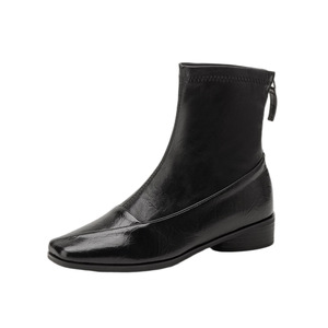 Bottines mi-mollet élégantes et polyvalentes pour femmes en automne et en hiver avec talons épais - Product Image 1