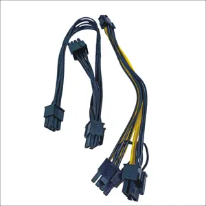 Graphics Card GPU 6 Pin To Dual 8 Pin 18awg Pci Express Extension Cable