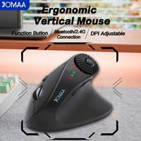 Ratón Vertical Ergonómico Inalámbrico JOMAA con Batería, DPI Ajustable y Perilla de Ajuste de Funciones para PC, Laptop y Windows