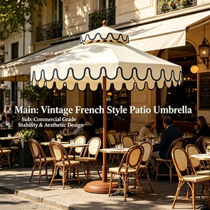Parasol de marché professionnel en acier de 9 pieds avec bord festonné, imperméable, pour la fourniture de projets - Product Image 3
