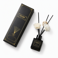 Diffuseur de parfum sans flamme en bâtonnets, 50 ml, bouteille carrée grise, pour chambre et salon, parfum d'ambiance décoratif haut de gamme, vente en gros