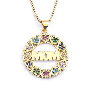 FLBNK60 Magnifique collier pendentif "<span class=keywords><strong>maman</strong></span>" orné de pierres précieuses multicolores, cadeau parfait <span class=keywords><strong>pour</strong></span> <span class=keywords><strong>maman</strong></span> en toute occasion - Product Image 5