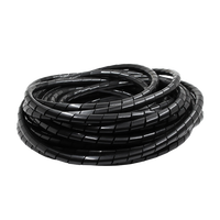Banda Espiral Negra TYO de 20MM, Envoltura Flexible de PE para Cables, Protector de Cables Aislado Antiabrasión, Organizador de Cables
