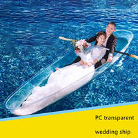 Kayak flottant transparent pour deux personnes, idéal pour la pêche et le tourisme, en polycarbonate 6 mm, capacité de charge 200 kg