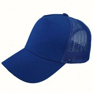 Wholesale Fast Delivery Mesh Cap Solid Color Custom Logo Half Mesh Baseball Cap Trucker <b>Hats</b> With Mesh 5 Panel <b>Hat</b> - Product Image 3