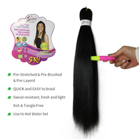 X-TRESS Populaire Lot de Cheveux Synthétiques Lisses Yaki Résistants à la Chaleur pour Tresses Quotidiennes Naturelles pour Femmes
