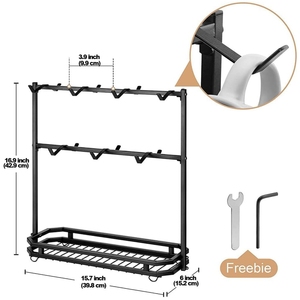 Armadi Organizer a parete in acciaio inossidabile lucidato a 2 livelli grande tazza <span class=keywords><strong>da</strong></span> caffè espositore scatola di immagazzinaggio per <span class=keywords><strong>cucina</strong></span> per pentole - Product Image 2