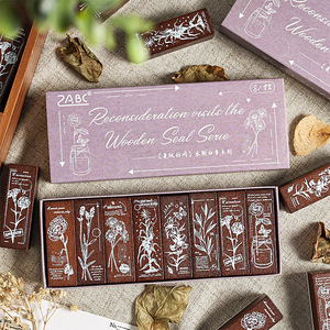 Tampon décoratif en bois avec la beauté plantes en caoutchouc fleurs Idéal pour les revues de scrapbooking exclusivité transfrontalière - Product Image 2
