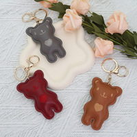 Porte-clés en cuir PU au design animalier mignon avec pendentif de sac en métal de luxe, idéal pour sac à main et voiture, cadeau