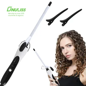 Home Use Fast Heating Mini Barrel Small Wave Curling Irons Portable Private Label New Hair Curling Roller Rotating Curling Iron