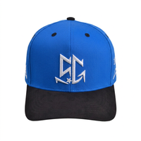Casquette Snapback Bicolore Bleu Ciel et Noir Personnalisée de Haute Qualité, Nouveau Style en Tissu Coton pour un Look Tendance, Casquette de Baseball