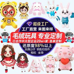Usine de fabrication de jouets en peluche personnalisés, mascotte, poupées de dessins animés, impression de logo à partir d'images et d'échantillons fournis par le client - Product Image 1