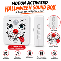 Boîte à Sons d'Halloween avec Détecteur de Mouvement PIR, Son Personnalisé MP3, Accessoire Sonore Effrayant pour Décoration de Fête dans une Maison Hantée