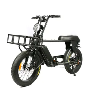 Long Frame Fat Tire Electric Bike 500w 48v High Power With Front Rack