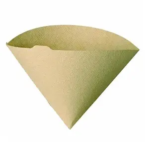 V02 Natural Color Best Selling Paper Coffee Bag Filter Paper 2-4 Cups Size Cone Style Coffee Paper Filter