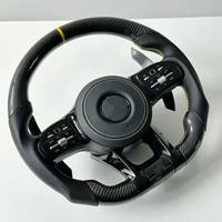 Volant Mercedes Benz en cuir perforé en fibre de carbone personnalisé pour AMG, compatible avec W177 W213 W206 W205 W214 C257 W222 W223