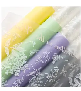 Yohpack trasparente romantico foglia foresta Cellophane OPP Bouquet impermeabile fiore imballaggio carta al Neon
