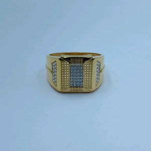 Anillo de Oro Amarillo Sólido de 22K de Lujo, Diseño Geométrico Único de Alas, Anillo de Dedo Solitario con Circonita Cúbica, Joyería Moderna para Bodas, Venta al por Mayor de Fábrica - Product Image 1