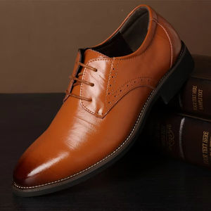 Chaussures habillées formelles de qualité supérieure pour hommes, confortables et élégantes, fabriquées à la main, sur mesure, augmentant la taille, disponibles en hiver - Product Image 5