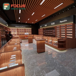 ตู้โชว์ร้านขายบุหรี่แบบโมดูลาร์ ตู้โชว์ไม้และกระจกพร้อมไฟ LED ตู้โชว์ยาสูบ - Product Image 4