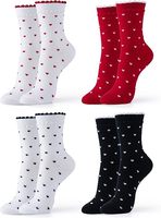 Chaussettes pour femmes, motif rayé en forme de cœur, chaussettes décontractées mignonnes en coton tricoté, usage quotidien, logo sur le corps, pour l'automne, vente en gros