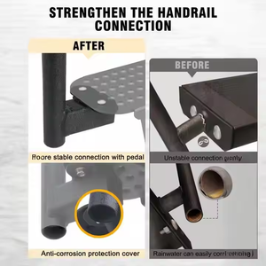 Scala per barche pesanti passi per rimorchio con impugnatura di sicurezza antisdrucciolevole per superficie rimorchi con passo linguistico compatibile con V 4 gradini - Product Image 6