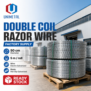 Alambre de púas de doble hélice galvanizado de alta calidad para cercas de plantas químicas, con recubrimiento en caliente y larga vida útil - Product Image 1